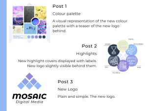 Mosaic Digital Media | Facebook New Logo Reveal Posts
