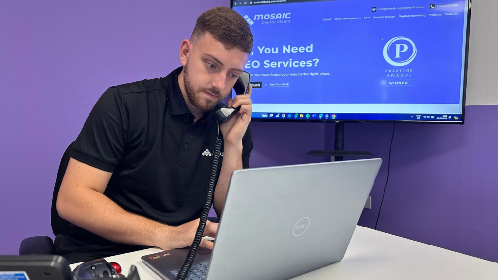 Image of our digital marketing lead promoting SEO in Warrington
